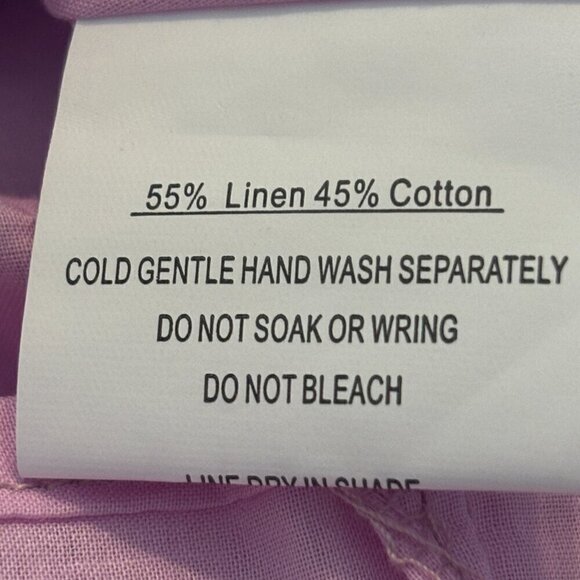 PINTUCK PLEAT WIDE RUFFLE HEM MINI LINEN  DRESS LILAC SIZE MEDIUM - Picture 9 of 11